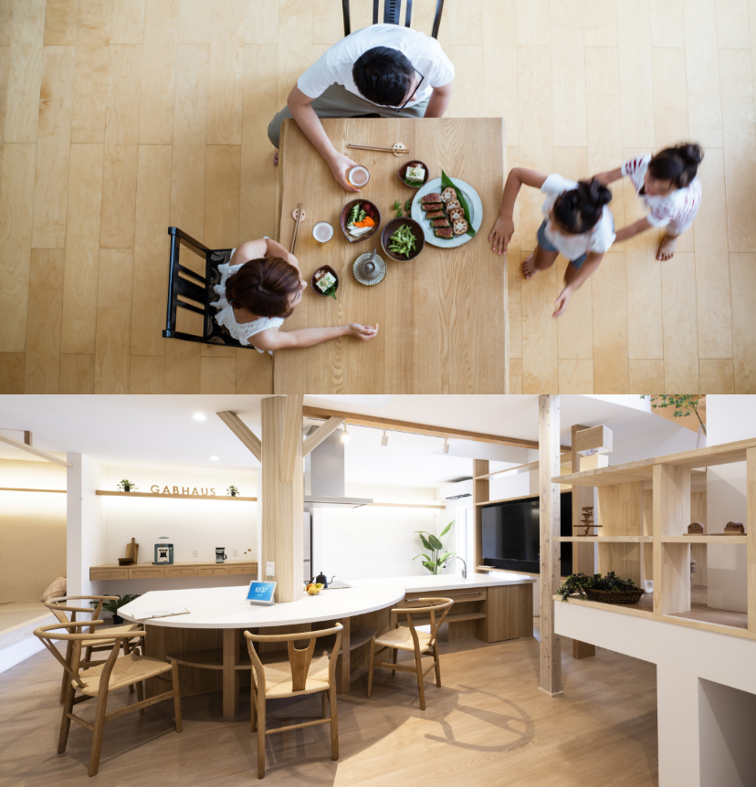 家族団欒　リビング　写真